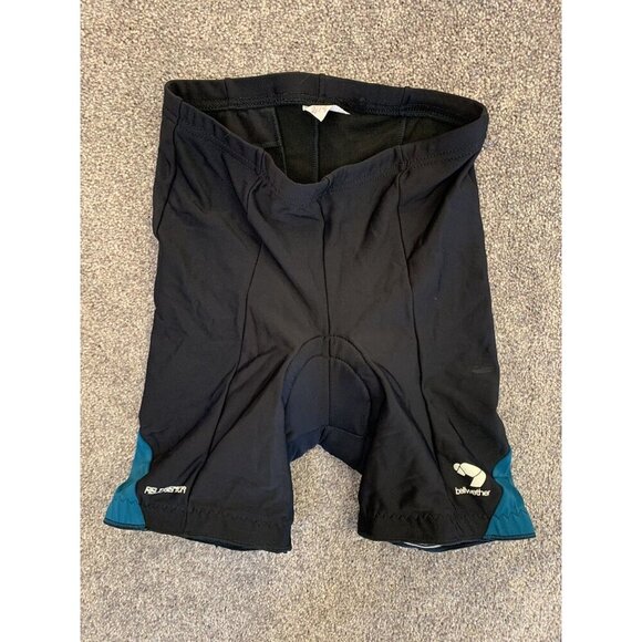 Bellwether Men's Padded Cycling Shorts Size S Black Green Road Bike Bicycle GUC - Picture 2 of 8